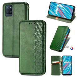 Kompatibel med Realme V11 5g Flip Case Etui Vintage Wallet Flip Cover med magnetisk lukning Coque - Blå grøn