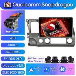 Scitoo Qualcomm Snapdragon Car Radio Multimedia Videoafspiller til Honda Civic 8 FK Fn FD 2005-2012 Wifi Bluetooth DSP Ingen 2din DVD Auto 8-256-36...