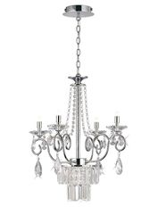 Inspired Lighting Eden Loft Vedhæng Lysekrone 4 Lys G9 poleret Krom, Crystal