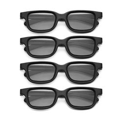 4kpl polarisoidut passiiviset 3D-lasit 3D-televisioon Todelliset 3D-elokuvateatterit 3D-pelaamiseen ja TV-kehykseen Musta