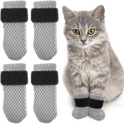 4 kpl Kissan jalkasuojukset Anti-Cat Feet Cover Kissanpennun tassun hihat Kissan kengät Sukat Lippikset