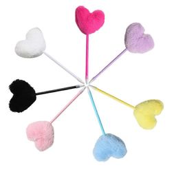 Sydämen muotoinen kynä koristeellinen sumea pallo sydänkynä toimistokäyttöön valikoitu väri 7kpl Sekalaiset värit 18.00X6.00X3.00CM
