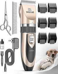 Oneisall Leise Hundeschermaschine Profi Schermaschine Hund Katze Tierhaarschneidemaschine Elektrische Hundetrimmer Schnurlosen Haarschneidemaschine (g