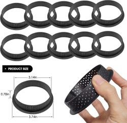 Vinter Promotion, 10pcs Cake Mold Mousse Cake Ring Round Dessert Cake Dekorere Tool Perforert Baking Cutter DIY Bakeware