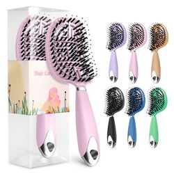 Initially Nylon Scalp Massage Hair Comb Kvinder Våd Cur Hår Brush Professional Frisør Styling Pink