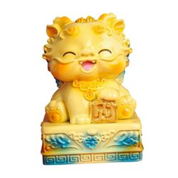 Pixiu Jade Seal -patsas Hartsihahmo Käsityöt kaappiin olohuone eteinen Vaaleanpunainen A Keltainen A 4.5cmx4.5cmx6.5cm