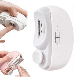 2 in 1 automaattinen sähköinen kynsileikkuritrimmeri kynsileikkuri valolla lapsille aikuisille, valkoinen