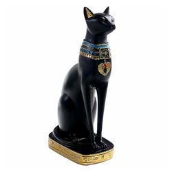 Egyptisk gudinne Bastet Katter Samlefigur Statue Hjemmekontor Dekor S