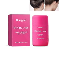 Yuzu and Plum Oil Hair Styling Sleek Stick, Vegan Wax Hair Stick, Hair Styling Wax for Hair Edge Frizz Control, ei-rasvainen, 40g kaikille hiustyyp...
