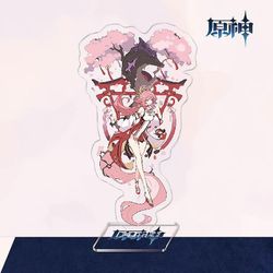 To-dimensionelle Yuanshen Spil Thunder General Gan Yu Walnut Akryl Beslag Style 7