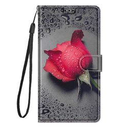 Foxdock Cover til Samsung Galaxy A32 4g Sag Mønster Rød Rose Pu Læder Kort Holder Magnetisk