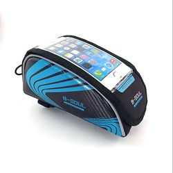 Fantasia Mountainbike Beam Upper Tube Bag Bilateral Bag Touch Screen Mobiltelefon Taske Front Beam Taske blå
