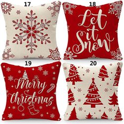 4pcs/sett Christmas Cushion Cover Christmas Pillowcase Merry julepynt for hjem julepynt Navidad Pc03