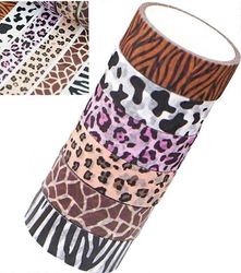 Washi-teippisetit Koristeelliset paperiteipit Eläinkuvioteippi Itseliimautuvat paperiteipit lahjapaketointiin Scrapbookingiin (värillinen 6 kpl)