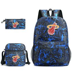 Oem 3pcs / sett Basketball Star School Bag Teamet av Miami Heat Satchel Ryggsekk Med Blyant Bag Messenger Bag