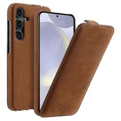 MELKCO Samsung Galaxy S24 -kotelolle pystysuora käännettävä aito lehmännahkainen puhelimen kansi täysi suoja Monivärinen Style B
