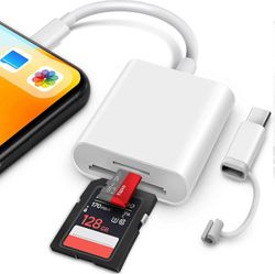 SD-kortinlukija iPhonelle, iPadille, Lightening& USB-C Dual Connector Memory SD-kortti