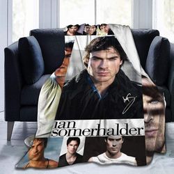 Ian Somerhalder-3 huopa Ultra pehmeä heittoflanellihuopa lämmin sumea peitto sänkyyn -U181 80x60in 200x150cm