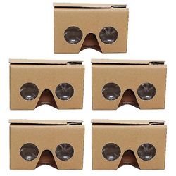 2023-5stk 3d-briller til Google Cardboard V2 Vr 4.5- 6 tommer smartphone + hovedbånd