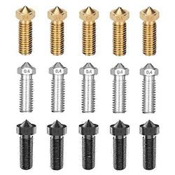 15PCS-suutinsarja Anycubic Vyperille, 3D-tulostimen osat karkaistu teräs / ruostumaton teräs / messinki 0.4mm N