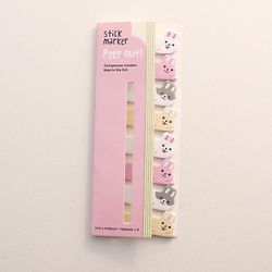 Ceyue Sød japansk og koreansk papirvarer Række af siddende dyr Bogmærke Sticky Note Besked Note N Sticky Note 160 * 5 Sticky 1
