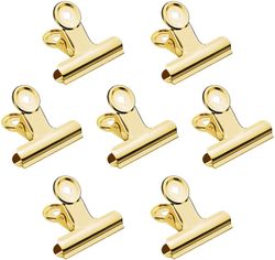 Linkrunning 20 pakke 2 tommer polerede stålclips, metal bulldog bindemiddelklip, store hængsel papirclips klemmer til madposer (guld) 51mm