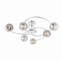 Endon Lighting Endon Aerith - 6 Light Semi flush Chrome, Smokey Mirror Tonet Glas, G9