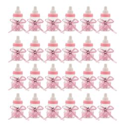 24 x Tuttipullo mini tuttipullo 4x9cm strassi pinkki karhu lahjaidea tyttövauva kaste