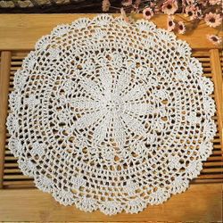 2PCS puuvilla käsintehty virkattu pitsi pöytäliina pöytädoilies pöytämatot (valkoinen-2kpl-13.8inch-b)valkoinen-2kpl-13.8inch-b