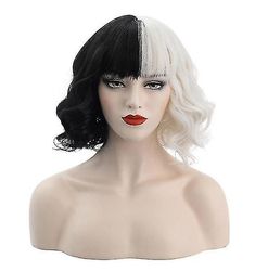 Cruella De Vil Parykker Kvinder Cosplay Krøllet Hår Kort Bølget Parykker