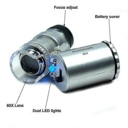 Mikasa 60x Forstørrelsesglas Lup smykker Guldsmede Pocket Forstørrelsesglas Eye Glass Led Light