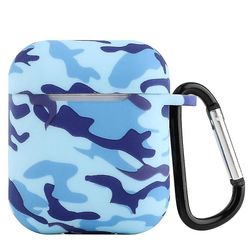 Coosilo Øretelefon Camouflage Taske Silikone Protector Cover Skin Gave Til Airpods himmelblå