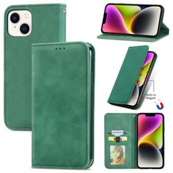 Foxdock Kompatibel med Iphone 14 Plus Pu Leather Wallet Case Kortplatser Magnetisk stängning Folio Cover Grön
