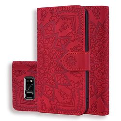 Tegnebog til Samsung Galaxy S8 Premium PU læder flip cover mandala Rød