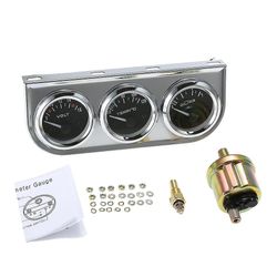 52mm olietryk Celsius vandtemperaturmåler voltmeter krom 3 i 1 gauge kit bil motorcykel