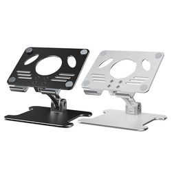 Desktop Tablet Stand Dual Axises Design Justerbar Smartphone Holder Tabletter Tegnestativ Sølv