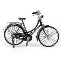 1:10 Alloy Classic Retro -polkupyörän mallikoriste Musta Woman Style
