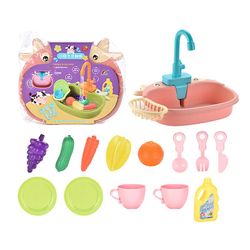Fantasia Børn Play House Simulation Electric opvask køkkenvask legetøjssæt Mavericks pink