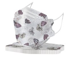 50stk Engangs voksne Blomsterprint Fiskemaske Ansigtsmaske 4 lag Guld