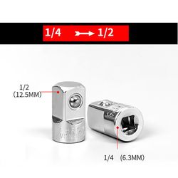3/8" Til 1/4" 1/2 tommer drevstiknøgle konverter Hun til han socket adapter Reducer Air Impact Stål Håndreparationsværktøj