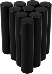 50stk 5 ml tom sort plastlæbestift tube container lipgloss bevare holder med capBlack