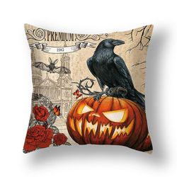 Halloween Pudebetræk Fersken Skin Velvet Digital Udskrivning Hjem Dekorative Pude Sæt 22DM2-8