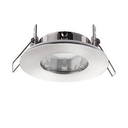 Saxby Lighting (Poole) Speculo LED Fire Rated 1 Lys Badeværelse Forsænket Lys børstet Krom plade, Glas IP65