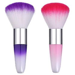 Linkrunning 2 stk Soft Nail Art Støvfjerner Pink*Lilla 11 cm