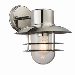 Endon Collection Lighting Jenson 1 Let udendørs væg poleret rustfrit stål, Glas IP44, E27