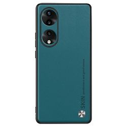 For Honor 90 naarmuuntumaton kansi PU nahkapinnoitettu PC + TPU kuori metalli koriste suojakotelo-vihreä