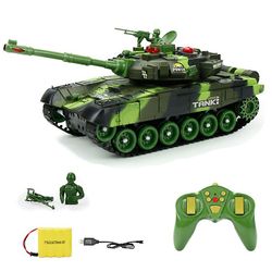 Sajygv Ny 33cm 2.4g Rc Battle Tank Boy med Light Music fjernbetjening Interaktiv køretøj Simluation Gaver 33 cm grøn