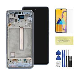 6,5 'För Samsung Galaxy A53 5G Lcd A536U A536B A5360 Display Panel Glas Pekskärm Digitizer För Samsung A536 Lcd Blå med ram