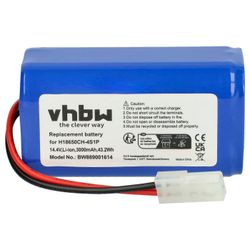 vhbw-akku, joka on yhteensopiva Neatsvor X500 -robottipölynimurin kanssa (3000 mAh, 14.4 V, Li-Ion) ilman väriä/sisäistä akkua