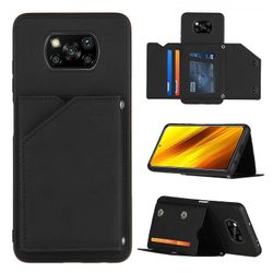 Gangxun Sag For Xiaomi Poco X3 Pro Vintage Cuir Cover Læderetui Kofanger - Noir
